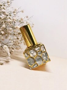 Chai xịt nước hoa hình vuông họa tiết hình học 10ML mạ vàng mini du lịch xách tay rỗng - Xem 1