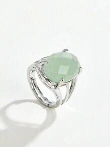 1 件天然水晶和宝石椭圆形切割男士开口戒指 - 彩色 - 查看 16