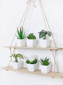 1pc Artificial Plant Potted/6pcs Potted Plant Set, Suitable For Home, Porch, Bedroom, Bathroom, Bookshelf, Windowsill, Mini & Cute, Ideal For Party Decor, Aesthetic Decor, Valentine's Day, Gift, Birthday, Graduation, Back To School, Room Decor, Study Supplies