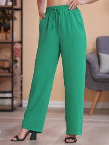 Women Pants - 綠色 - 查看 2