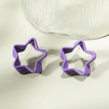 1對3d彩繪可愛星形耳針,適合女性日常佩戴 - 星星 - 查看 4