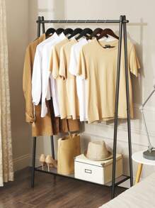 SONGMICS Clothes Rail, Clothes Rack, Garment Rack With Steel Frame, With Hanging Rail And Shelf, 33.5 X 92.5 X 153 Cm, For Bedroom, Dressing Room, Laundry Room, Matte Black - Black - View 6