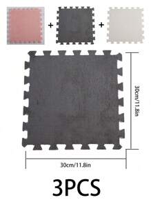 3pcs Bedroom Window Seat Sponge Cushion, Beige/gray/white, All Seasons - View 3