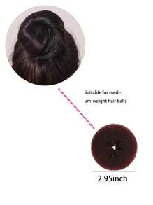 1PC Hair Bun Shaper Set,Donut Bun Maker ,Hair Bun Maker ,Bun Donut Shaper(Color Reference: Beige, Coffee, Black) ,Hair Styling Tools Hair Accessories - Coffee Brown - View 5
