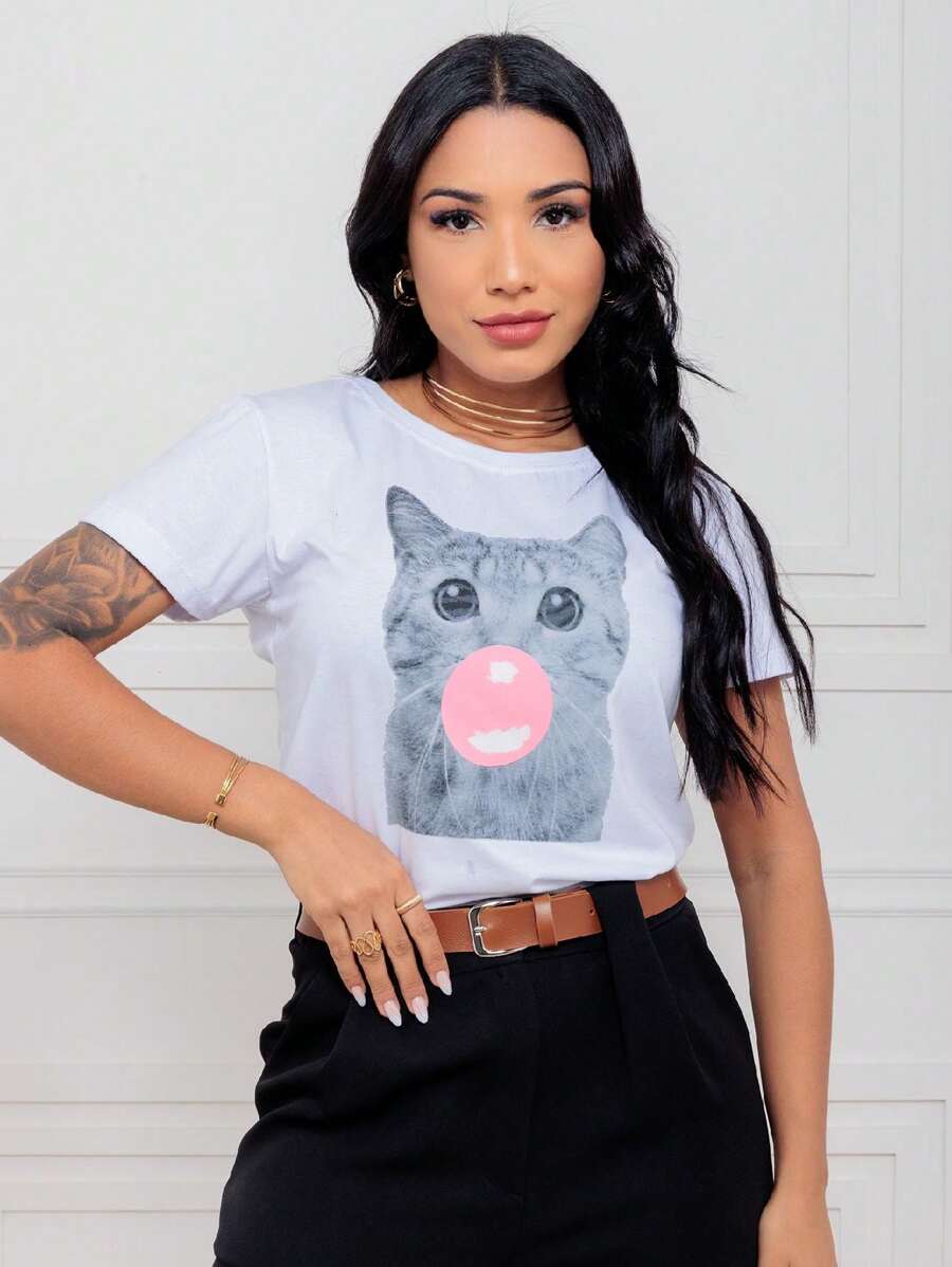 Women T-Shirts - 白色 - 查看 1