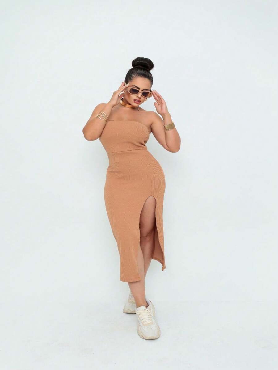 Women Dresses - 米色 - 查看 1