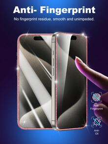 1 片全覆蓋高清螢幕保護貼,帶有閃亮粉紅色邊緣,裝飾您的手機,相容於 Iphone 6s 至 15 系列 - 無色 - 查看 4