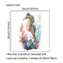 Underwater Seahorse Toilet Seat Cover Sticker Toilet Lid Sticker Waterproof Peeling Wall Sticker Bathroom - Multicolor - View 6