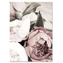 1 件斯堪的納維亞花卉牆藝術北歐帆布畫海報和印刷現代植物和花卉裝飾畫無框客廳 - 彩色 - 查看 3