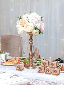 10 件/包复古镂空纸树形礼品盒，配黄麻绳，适用于生日、婚礼、派对、糖果包装装饰、圣诞节 - 彩色 - 查看 2