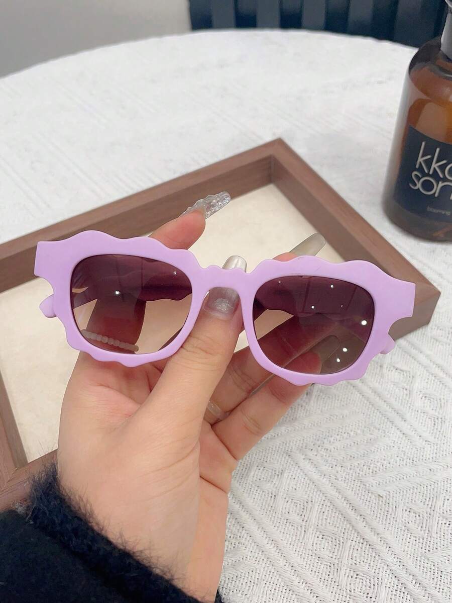 1pc Children's Plastic Frame Fashion Glasses Suitable For Daily Use - Purple - View 1