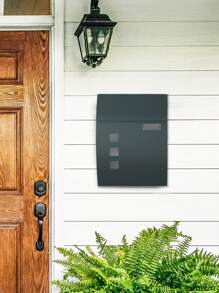SONGMICS - Wall Mounted Post Box With Viewing Windows, Name Slot, 2 Keys - Easy To Install - Charcoal Grey - - Dark Grey - View 1