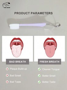 1入組舌刮潔淨器,成人不銹鋼舌刷金屬舌刮潔淨器，防滑握把，附旅行收納盒，適用於男女口腔口腔，口氣清新去除口臭、口腔護理必需品，紫色設計 - 紫色 - 查看 3