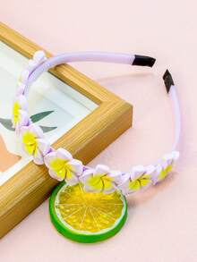 1入漸變色可愛花卵&花瓣&花卉裝飾公主風多巴胺女孩頭箍,日常使用 - 紫色 - 查看 8