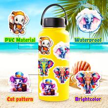 100pcs Cartoon Panda Elephant Stickers, Vinyl Waterproof Stickers For Laptop Skateboard Water Bottles Computer Phone, Cute Animal Stickers For Students Teens - Multicolor - View 6