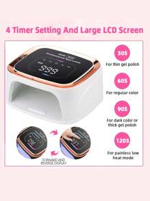 Suns10 充電高功率 Led 指甲油固化燈,無線充電指甲烘乾機美甲機 - 白色 - 查看 2