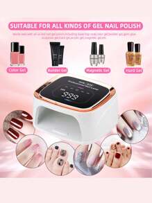 Suns10 充電高功率 Led 指甲油固化燈,無線充電指甲烘乾機美甲機 - 白色 - 查看 3