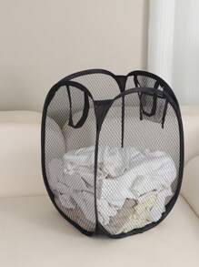 1 件装脏衣服篮子大号脏衣服收纳篮儿童脏衣服篮子网格洗衣篮家用可折叠