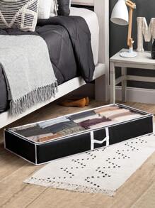 3 pezzi Borse per contenimento in tessuto non tessuto nero, utilizzabile per riporre vestiti, materassi, piumoni, scarpe ecc. sotto il letto. Scatole di stoccaggio appiattite e pieghevoli per il fondo del letto. Decorazioni per festival, camera da letto, casa