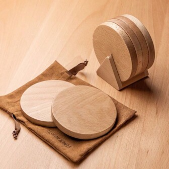 4 Inch Round Non-Slip Insulation Mat For Office Desk, Coffee Table, Simple Coaster For Kung Fu Tea Cup, Walnut And Juglans Nigra Wood Coaster