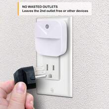 1pc Plug-In Night Light With Motion Sensor And Dusk To Dawn Sensor, Mini Warm White Led Night Light, Suitable For Bathroom, Hallway, Stair, Bedroom, Kitchen - White - View 9