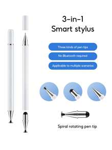 Mới 3 trong 1 Kim loại Điện dung Màn hình cảm ứng Bút Stylus , Thích hợp Đối với Video , Văn phòng Làm việc , Vẽ , Điện thoại thông minh , Viên thuốc - trắng - Xem 1