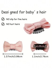 6入組蝴蝶結髮夾公主髮飾頭部珠寶禮物,適用於女寶寶,隨機顏色和款式 - 彩色 - 查看 7