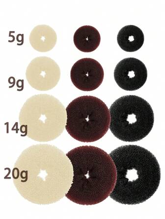 1PC Hair Bun Shaper Set,Donut Bun Maker ,Hair Bun Maker ,Bun Donut Shaper(Color Reference: Beige, Coffee, Black) ,Hair Styling Tools Hair Accessories