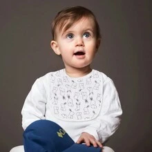 3 Piezas Newborn Bandanas Con Estampado De Muselina, Súper Absorbentes - Negro - Ver 4