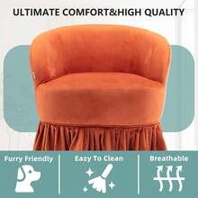 HOMEFUN Swivel Barrel Chair, Comfy Round Accent Sofa Chair For Living Room, 360 Degree Swivel Barrel Club Chair, Leisure Arm Chair For Nursery, Hotel, Bedroom, Office, Lounge - 橘色 - 查看 4