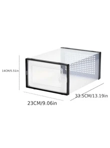 1個塑料可摺疊鞋盒,透明鞋顯示籃,防塵男女鞋盒,側開門鞋櫥,最大化衣櫥空間鞋子儲物整理,適用於臥室、家居 - 彩色 - 查看 5