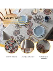 1入花朵或幾何圖案pvc桌布,可用於廚房/飯廳/客廳 - 彩色 - 查看 7