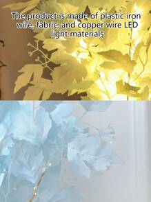 1 件/3 件仿真绿色植物 LED 灯枝家居室内客厅卧室门廊派对桌面发光温馨装饰（不含电池）