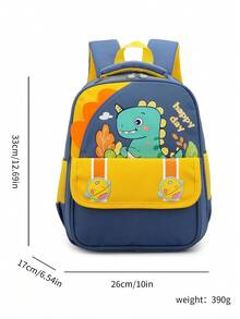 可愛卡通恐龍藍色男童背包帶防滑扣,輕便,適用於2-6歲男孩 - 藍色 - 查看 2