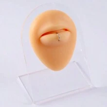 3pcs/Set Fashionable & Simple Fake Lip Piercing Lip Rings For Daily Wear, Suitable For Women - 3 Pieces Of Lip Rings - View 2