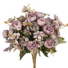 1/3 pièces Fleurs artificielles de pivoine, bouquets de fleurs d'hortensia en soie, chrysanthème bulbeux factice pour décorations d'automne, vases de mariage pour la maison, salle à manger, chambre à coucher, accessoires de fête d'anniversaire, de festival, de Saint-Valentin, cadeau, décorations de jardin extérieur
