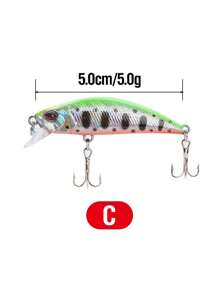 1入組5.5cm/5g仿魚形沉降振動釣餌，適用於淡水釣魚 - C - 查看 1