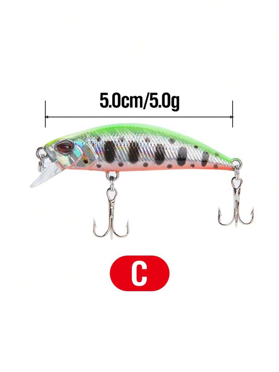 1入組5.5cm/5g仿魚形沉降振動釣餌，適用於淡水釣魚 - C - 查看 1