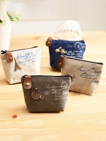 1pc Vintage Canvas Lightweight Clutch Pouch Cute Wallets With Zipper Closure Outdoor Cards Storage Handbags Wallet Card Holder Decorative Accessories Holiday Gift For Girls Men Women Kids Boys Pouch For Women Wallet Mini Wallet Purse Wallet Coin Wallet