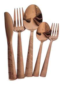 Faqueiro de Inox De Luxo Talheres de Cozinha Rose Gold Cabo Desenhado faca de Mesa Colher de Mesa Colher de Sobremesa Garfo de Mesa Garfo de Sobremesa 30peças