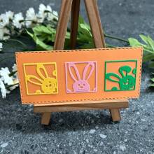 1入組可愛兔子模板復活節切紙模具,碳鋼模型,diy賀卡、相簿剪貼裝飾 - 銀色 - 查看 5