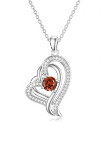 H Z JEWERLY 1 件時尚波西米亞風格銅和方晶鋯石心形吊墜項鍊鍍白金,適合女士日常生活、派對、情侶禮物、女朋友禮物以及送給親戚、最好朋友的禮物 - 白色 - 查看 15