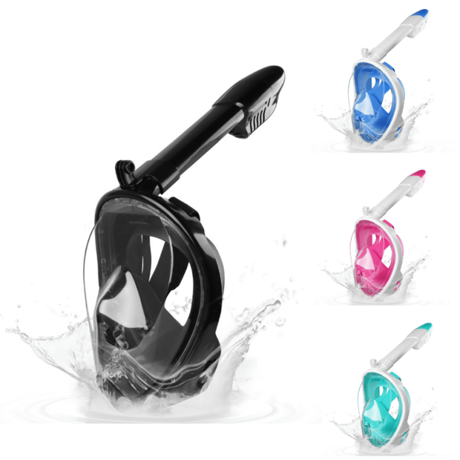 Silica Gel Snorkel Mask Full Face, Snorkeling Mask With Camera Mount