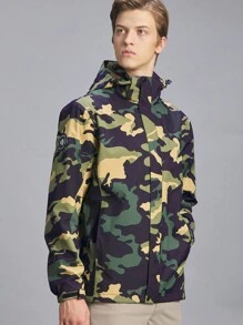 TECTOP Men'S 3-In-1 Insulated Camo Hunting Parka, Waterproof, Windproof, Wear Resistant, Removable Hood, Fleece Snow Ski Jacket For Men, 2pcs Gym Clothes Men - Green - View 4