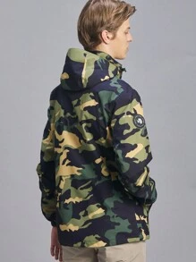 TECTOP Men'S 3-In-1 Insulated Camo Hunting Parka, Waterproof, Windproof, Wear Resistant, Removable Hood, Fleece Snow Ski Jacket For Men, 2pcs Gym Clothes Men - Green - View 5