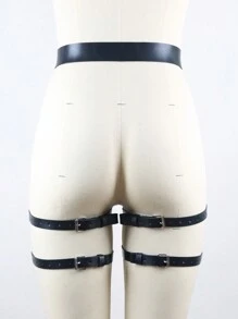 1pc Men's Garter Belt, Decorative Bondage Waistband For Dancing - Black - View 9