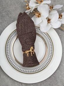 2pcs/Set Horse Pattern Napkin Rings, Gold Tone Table Decorations For Banquet, Party, Wedding - Gold - View 6