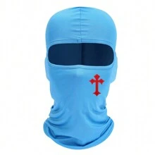 1 Pieza Máscara Impresa Cruzada Capucha Para Hombres Y Mujeres Sombrero Balaclava Para Exteriores A Prueba De Viento Y Protector Solar Sombrero De Sol - Multicolor - Ver 8