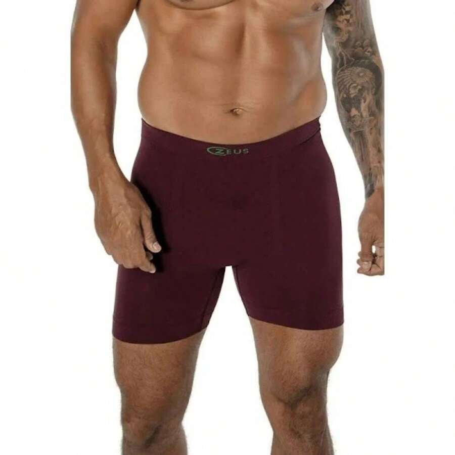 Men Boxers - 酒紅色 - 查看 1