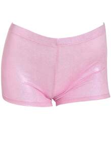 Young Girl Metallic Gymnastics Shorts - Pink - View 1